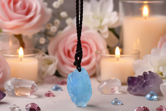 Natuurlijke Aquamarijn Hanger Ketting