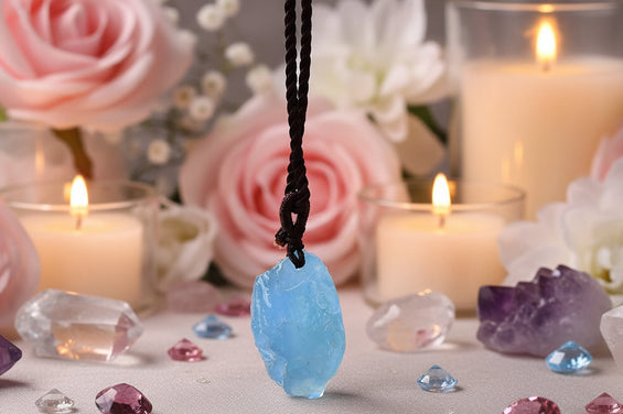 Natuurlijke Aquamarijn Hanger Ketting
