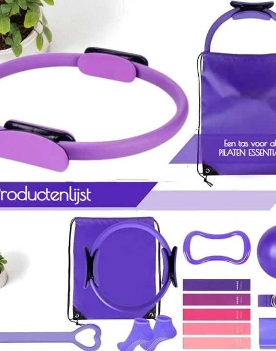 13-delige Yoga Cirkel Gym Set – Stevige PP-materialen | Voor Rek-, Core- en Flexibiliteitstraining