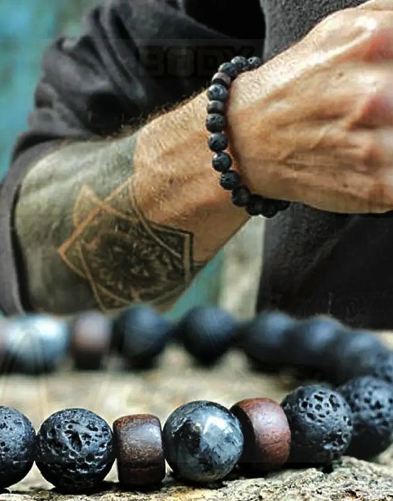 Bracelet en pierre de lave