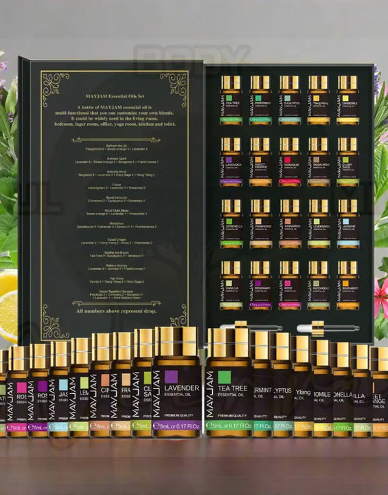 Kit de 20 huiles essentielles naturelles pures MAYJAM pour diffuseur