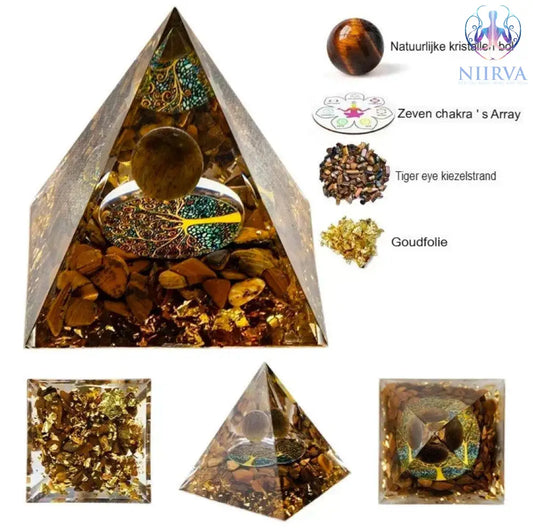 Natuurlijk Kristal Energiegenerator Piramide Tijgeroog